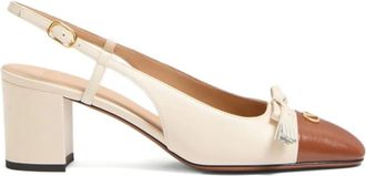 Valentino Garavani Schoenen, Dames, Wit, 41 EU, Witte Blokhak Sandalen met Beige Band