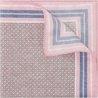Reiss Soft Pink Silk Micro-print Pocket Square