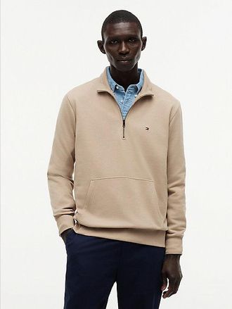 Tommy Hilfiger Flag Embroidery Terry Quarter-Zip Sweatshirt