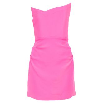 Roland Mouret 2023 Pink Silk Wool Asymmetric Dress