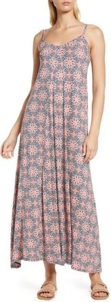 Loveappella Paisley Knit Maxi Dress in Navy Coral at Nordstrom, Size X-Small