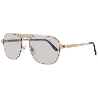 Cartier Mens Silver Tone Rectangular Sunglasses CT0532S005