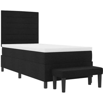 vidaXL Cama Tipo Box Spring Con Colch&oacute;n Negro 90 X 190 Cm Tela Vidaxl