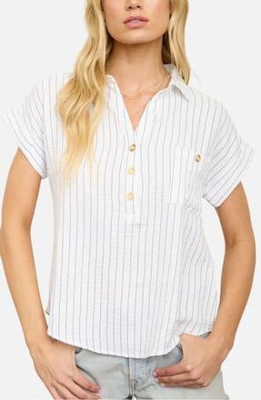 Blu Pepper Stripe Pocket Shirt in White at Nordstrom Rack, Size Medium