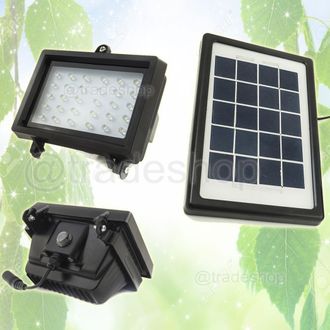 Trade Shop Trade Shop - Faro Faretto 30 Led Energia Solare Pannello Batteria Ricaricabile Ip65 3w 5v