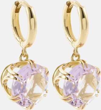 Ileana Makri Crown 18kt gold earrings with amethysts