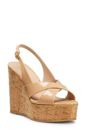 Stuart Weitzman Dayna Slingback Platform Wedge Sandal in Adobe at Nordstrom Rack, Size 11