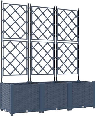 vidaXL Vidaxl - Maceta de jardín con enrejado 3 pcs Gris 120 x 40 x 143 cm pp