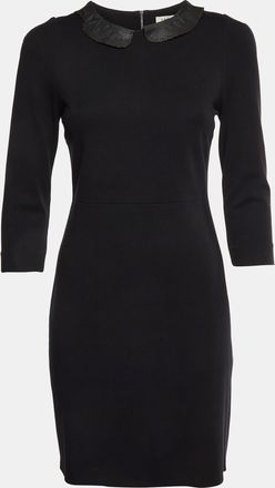 Sandro Black Jersey Peter Pan Collar Knee Length Dress