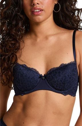 Hunkem&ouml;ller Marine Padded Underwired Bra in Blue at Nordstrom, Size 34Ddd