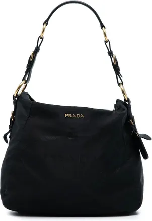 Prada 2000-2025 Tessuto Logo shoulder bag - Black