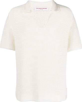 Orlebar Brown Batten crochet polo shirt - men - Fabric - M - Neutrals
