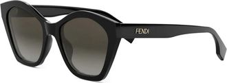 Fendi Sunglasses, female, Black, Size: 54 MM Lettering Sunglasses