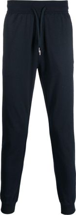 BOSS logo-print slim tapered track pants - unisex - Cotton/Polyester - S - Blue