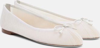 Aquazzura Voile leather-trimmed tulle ballet flats