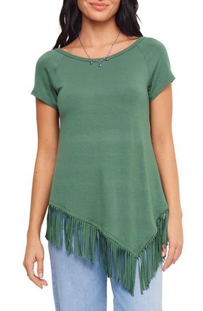 Karen Kane Angled Fringe Top in Jade at Nordstrom, Size X-Small