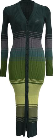 Staud Staud Shoko Sweater Midi Dress in Green Viscose