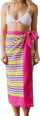 Sunshine Tienda Andie Rainbow Stripe Sarong In Multi