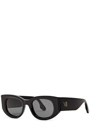 Victoria Beckham Oval-frame Sunglasses - Black
