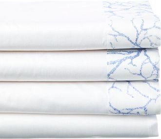 Dea 300 Thread Count Capalbio Print Sheet Set With Printed Border On Raso