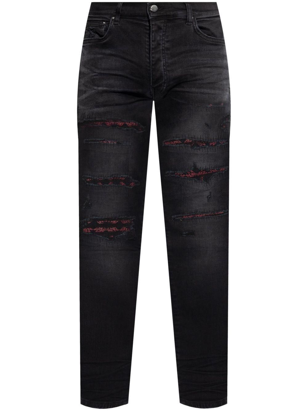 パンツ AMIRI Distressed Bandana Slim-Fit Jeans Amiri Skinny-fit BANDANA STAR Denims with Distressed Effect