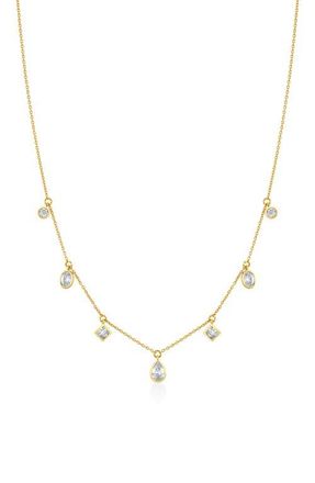 Crislu Multicut Station Pendant Necklace in 18Kt Yellow Gold /Clear Stone at Nordstrom, Size 16 In