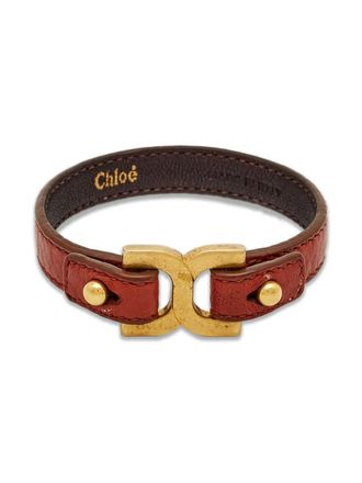 Chlo&eacute; leather hardware bracelet - Brown