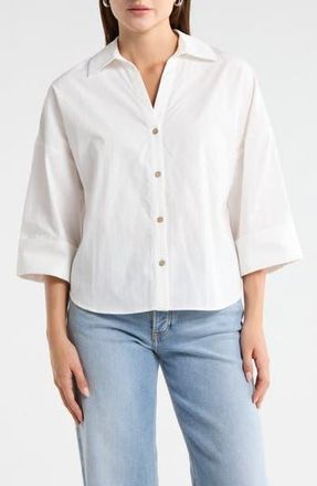Current Elliott Wide Sleeve Button-Up Shirt in White at Nordstrom Rack, Size X-Small