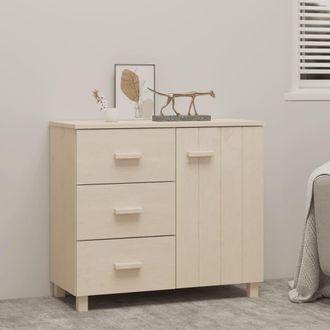 vidaXL Aparador Hamar Madera De Pino Maciza Marr&oacute;n Miel 90x40x80 Cm Vidaxl