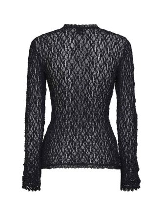 Isabel Marant Womens Long-Sleeve Lace Top Brany Black Polyamide Knitwear Sweater