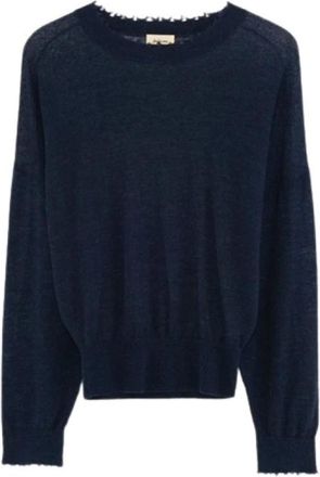 Bellerose Rybala Trui met Ronde Hals - Dames - Ronde hals truien - Blauw - M - Nylon - Truien & Vesten