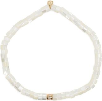 Sydney Evan 14kt yellow gold pearl and diamond bracelet - women - Stone/14kt Yellow Gold - One Size - White