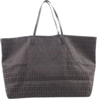 Fendi Pre-owned Tote Bags, female, Brown, Size: ONE SIZE Pre-owned Zucchino Tote Bag