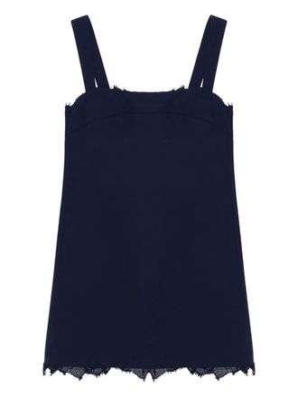 SIMKHAI Sloan lace-trimmed cotton mini dress - Blue