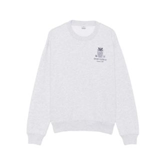 Sporty & Rich Hegra Crewneck - Dames - Sweatshirts & Hoodies - Grijs - Maat: L Leer