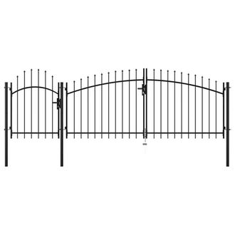 Berkfield Home Garden Gate Steel 1.5x4 m Black