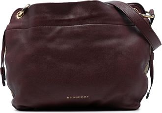 Burberry Tweedehands Kleine Korrele Kalfsleder En Huischeck Canvas Bingley Schoudertas