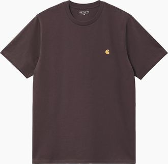 Carhartt Work in Progress Mens Carhartt WIP S/S Chase T-Shirt Shale/Gold - Size: 42