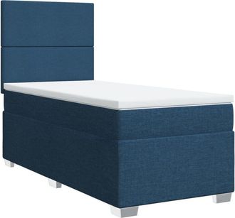 vidaXL Vidaxl - Cama Box Spring Con Colch&oacute;n Tela Azul 90x190 Cm