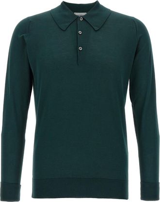 John Smedley Green Finchley polo shirt