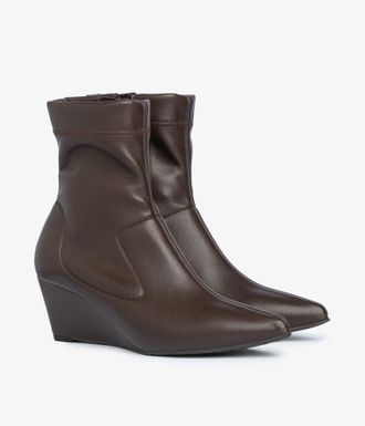Pedro Garcia Wedge bootie in brown stretch microfiber | onira | Fall winter 2026