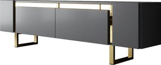 Asir Group LLC Mueble Tv, Mesa Tv, Mueble Bajo. Stand Antracita Gold