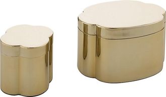 Ballard Designs Set of 2 Quatrefoil Decorative Boxes - White - Ballard Designs