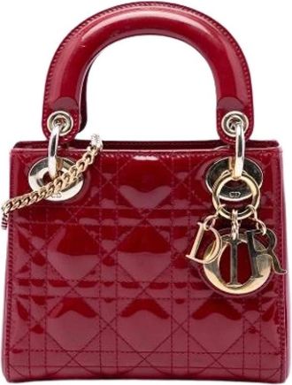 Dior Pre-owned Lady Dior Handbag - Dames - Vintage Handtas - Rood - ONE Size - Leer - Vintage