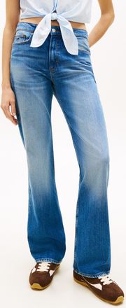 Tommy Jeans Bootcut-Jeans TOMMY JEANS CLEO MID BOOTCUT, Damen, Gr. 26, L&auml;nge 30, denim medium, Denim/Jeans, Obermaterial: 99% Baumwolle, 1% Elasthan, unifarben, b