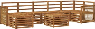 vidaXL Conjunto De Sof&aacute;s De Exterior 7 Uds. Natural Vidaxl