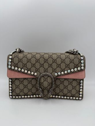 Gucci GUCCI DIONYSUS GG Supreme with Diamantes Womens Handbag (Pre-Owned)