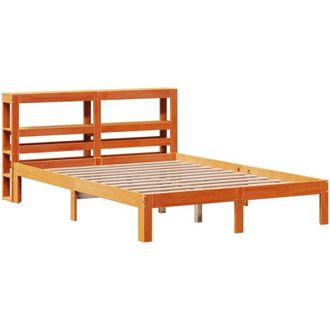 vidaXL Estructura De Cama Sin Colch&oacute;n Madera Maciza Marr&oacute;n 135x190 Cm Vidaxl