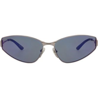 Balenciaga 65mm Cat Eye Sunglasses in Ruthenium Ruthenium Violet at Nordstrom Rack