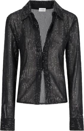 Andamane Morgan - Camisa Ajustada - Blouses & Shirts - Mujer - Negro - L